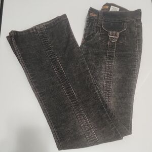 Refuge Dark Black Brown Flare Corduroy Pants